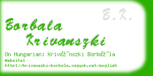 borbala krivanszki business card